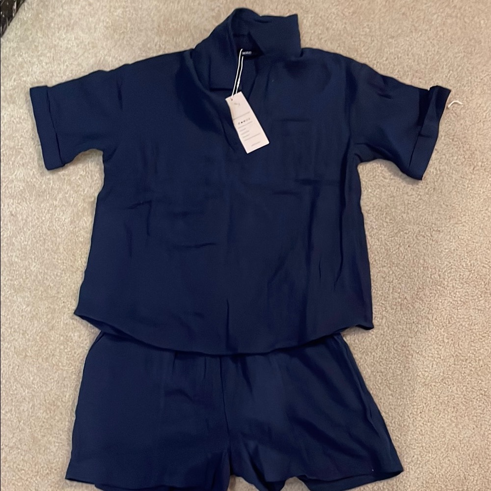 Navy Women's Shorts Set